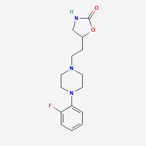 molecular formula C15H20FN3O2 B8536240 5-{2-[4-(2-Fluorophenyl)piperazin-1-yl]ethyl}-1,3-oxazolidin-2-one CAS No. 51045-19-3