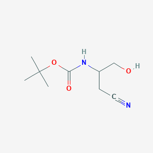 molecular formula C9H16N2O3 B8536253 3-Tert-butoxycarbonylamino-4-hydroxybutyronitrile 