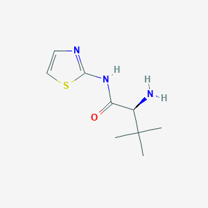 molecular formula C9H15N3OS B8536341 Butanamide, 2-amino-3,3-dimethyl-N-2-thiazolyl-, (2S)- 