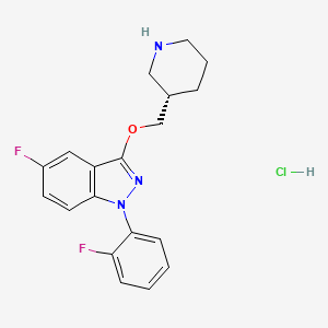 1h-Indazole,5-fluoro-1-(2-fluorophenyl)-3-[(3s)-3-piperidinylmethoxy]-,hydrochloride