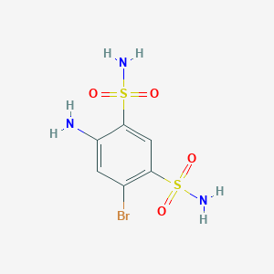 molecular formula C6H8BrN3O4S2 B8536449 4-Amino-6-bromo-1,3-benzenedisulfonamide CAS No. 1020-32-2