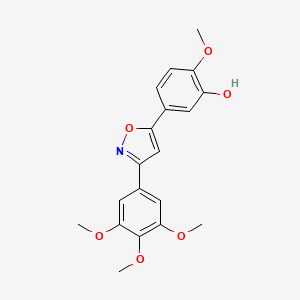 molecular formula C19H19NO6 B8536627 Phenol, 2-methoxy-5-[3-(3,4,5-trimethoxyphenyl)-5-isoxazolyl]- CAS No. 832125-79-8