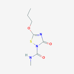 molecular formula C7H11N3O3S B8536641 N-Methyl-3-oxo-5-propoxy-1,2,4-thiadiazole-2(3H)-carboxamide CAS No. 61515-95-5