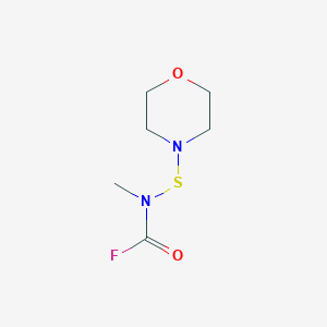 molecular formula C6H11FN2O2S B8536747 Methyl[(morpholin-4-yl)sulfanyl]carbamyl fluoride CAS No. 62382-41-6
