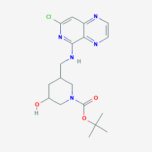 molecular formula C18H24ClN5O3 B8536797 tert-butyl 3-[[(7-chloropyrido[3,4-b]pyrazin-5-yl)amino]methyl]-5-hydroxypiperidine-1-carboxylate 