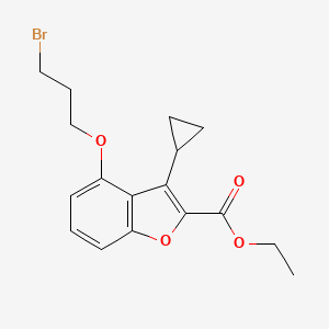 molecular formula C17H19BrO4 B8537060 ethyl 4-(3-bromopropoxy)-3-cyclopropyl-1-benzofuran-2-carboxylate 