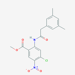 molecular formula C18H17ClN2O5 B8537086 methyl 4-chloro-2-[[2-(3,5-dimethylphenyl)acetyl]amino]-5-nitrobenzoate 