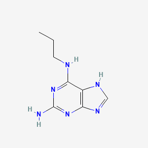 molecular formula C8H12N6 B8537121 2-Amino-6-propylamino-9H-purine 