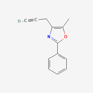 molecular formula C13H11NO B8537237 Oxazole, 5-methyl-2-phenyl-4-(2-propynyl)- CAS No. 140130-10-5