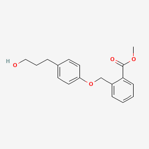 molecular formula C18H20O4 B8537389 Methyl 2-((4-(3-hydroxypropyl)phenoxy)methyl)benzoate 