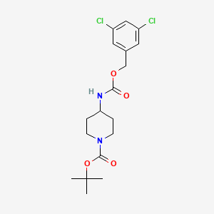 molecular formula C18H24Cl2N2O4 B8537447 tert-butyl 4-[(3,5-dichlorophenyl)methoxycarbonylamino]piperidine-1-carboxylate 