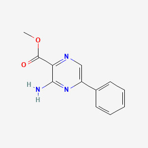 molecular formula C12H11N3O2 B8537513 Methyl 3-amino-5-phenylpyrazine-2-carboxylate 