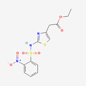 Ethyl (2-{[(2-nitrophenyl)sulfonyl]amino}-1,3-thiazol-4-yl)acetate