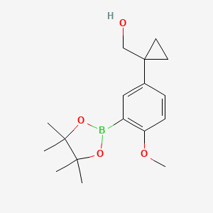 {1-[4-Methoxy-3-(4,4,5,5-tetramethyl-1,3,2-dioxaborolan-2-yl)phenyl]cyclopropyl}methanol