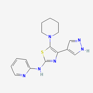 5-(piperidin-1-yl)-4-(1H-pyrazol-4-yl)-N-(pyridin-2-yl)thiazol-2-amine