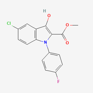 molecular formula C16H11ClFNO3 B8537869 methyl 5-chloro-1-(4-fluorophenyl)-3-hydroxy-1H-indol-2-carboxylate 