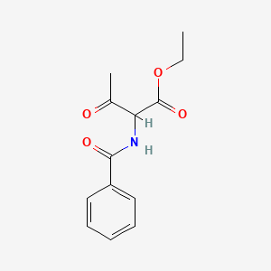 molecular formula C13H15NO4 B8537924 Ethyl 2-benzoylamino-3-oxobutanoate 