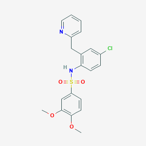 molecular formula C20H19ClN2O4S B8537983 N-[4-chloro-2-(pyridin-2-ylmethyl)phenyl]-3,4-dimethoxybenzenesulfonamide 
