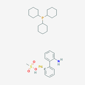 molecular formula C31H47NO3PPdS- B8538016 methanesulfonic acid;palladium;2-phenylaniline;tricyclohexylphosphane 