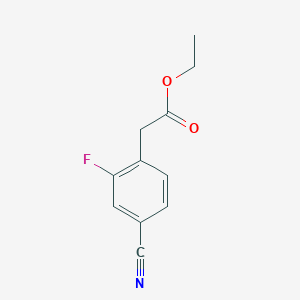 molecular formula C11H10FNO2 B8538105 Ethyl 2-(4-cyano-2-fluorophenyl)acetate 