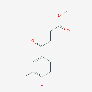 molecular formula C12H13FO3 B8538151 Methyl 4-(4-fluoro-3-methylphenyl)-4-oxobutanoate 