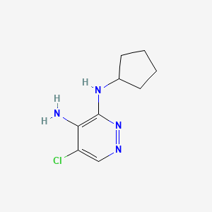 molecular formula C9H13ClN4 B8538333 5-Chloro-N3-cyclopentylpyridazine-3,4-diamine 
