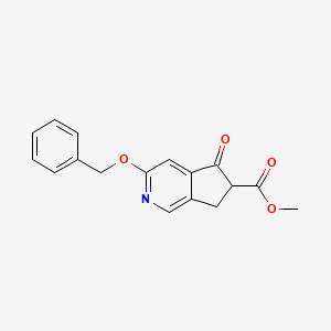 molecular formula C17H15NO4 B8538523 methyl 5-oxo-3-phenylmethoxy-6,7-dihydrocyclopenta[c]pyridine-6-carboxylate 