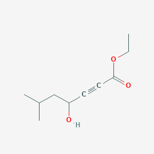 molecular formula C10H16O3 B8538566 ethyl 4-hydroxy-6-methylhept-2-ynoate 