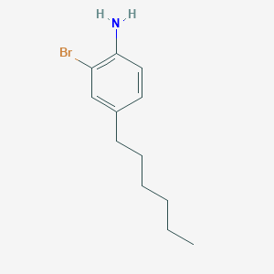 molecular formula C12H18BrN B8538585 2-Bromo-4-hexylaniline 