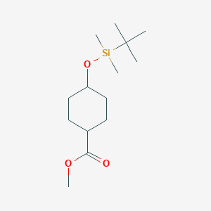 molecular formula C14H28O3Si B8538593 Cyclohexanecarboxylic acid, 4-[[(1,1-dimethylethyl)dimethylsilyl]oxy]-, methyl ester, trans- 