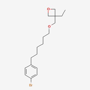 molecular formula C18H27BrO2 B8538630 3-[6-(4-Bromophenyl)hexyloxymethyl]-3-ethyloxetane 