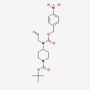 molecular formula C21H29N3O6 B8538650 tert-butyl 4-[(4-nitrophenyl)methoxycarbonyl-prop-2-enylamino]piperidine-1-carboxylate 