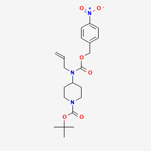 molecular formula C21H29N3O6 B8538650 1-(tert-Butoxycarbonyl)-4-(N-(4-nitrobenzyloxycarbonyl)-allylamino)piperidine 