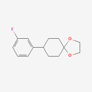 molecular formula C14H17FO2 B8538710 8-(3-Fluorophenyl)-1,4-dioxaspiro[4.5]decane CAS No. 217476-14-7