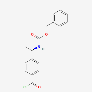 molecular formula C17H16ClNO3 B8538949 benzyl (R)-(1-(4-(chlorocarbonyl)phenyl)ethyl)carbamate 