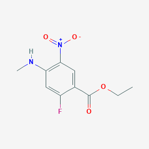 molecular formula C10H11FN2O4 B8539065 Ethyl 2-fluoro-4-(methylamino)-5-nitrobenzoate 