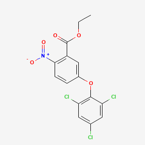 molecular formula C15H10Cl3NO5 B8539105 Ethyl 2-nitro-5-(2,4,6-trichlorophenoxy)benzoate CAS No. 51282-60-1
