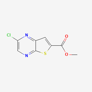 molecular formula C8H5ClN2O2S B8539128 Methyl 2-chlorothieno[2,3-b]pyrazine-6-carboxylate 