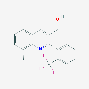 molecular formula C18H14F3NO B8539203 (8-Methyl-2-(2-(trifluoromethyl)phenyl)quinolin-3-yl)methanol 