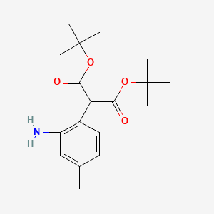 molecular formula C18H27NO4 B8539221 Di-tert-butyl 2-(2-amino-4-methylphenyl)malonate 
