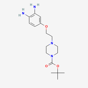 molecular formula C17H28N4O3 B8539420 Tert-butyl 4-(2-(3,4-diaminophenoxy)ethyl)piperazine-1-carboxylate 