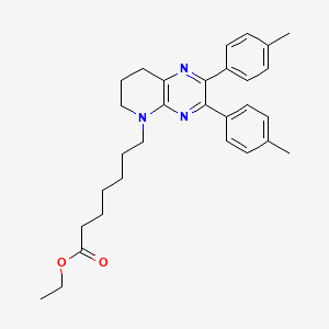 molecular formula C30H37N3O2 B8539427 Ethyl 7-(2,3-di-p-tolyl-7,8-dihydropyrido[2,3-b]pyrazin-5(6H)-yl)heptanoate 