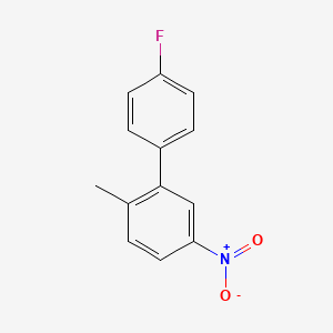 molecular formula C13H10FNO2 B8539610 4'-Fluoro-2-methyl-5-nitro-1,1'-biphenyl 