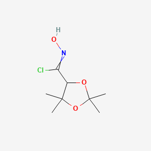 molecular formula C8H14ClNO3 B8539752 N-Hydroxy-2,2,5,5-tetramethyl-1,3-dioxolane-4-carboximidoyl chloride CAS No. 90137-24-9