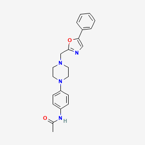 molecular formula C22H24N4O2 B8539766 Acetamide,n-[4-[4-[(5-phenyl-2-oxazolyl)methyl]-1-piperazinyl]phenyl]- 