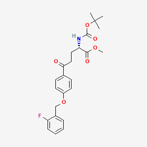 molecular formula C24H28FNO6 B8539884 methyl (S)-2-((tert-butoxycarbonyl)amino)-5-(4-((2-fluorobenzyl)oxy)phenyl)-5-oxopentanoate 
