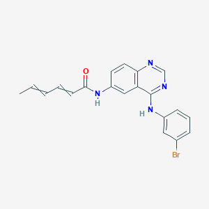 molecular formula C20H17BrN4O B8540136 N-[4-(3-Bromoanilino)quinazolin-6-yl]hexa-2,4-dienamide CAS No. 194423-08-0