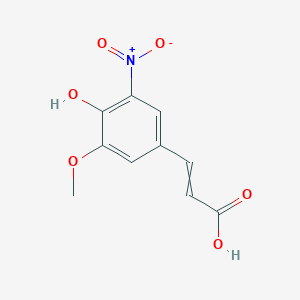 molecular formula C10H9NO6 B8540145 4-Hydroxy-3-methoxy-5-nitrocinnamic acid 