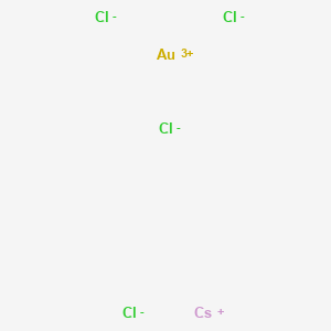 molecular formula AuCl4Cs B085404 Aurate(1-), tetrachloro-, cesium, (SP-4-1)- CAS No. 13682-60-5