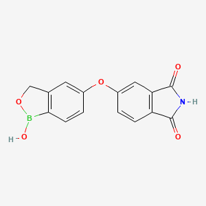 molecular formula C15H10BNO5 B8540450 5-(1,3-Dihydro-1-hydroxy-2,1-benzoxaborol-5-yloxy)isoindoline-1,3-dione 